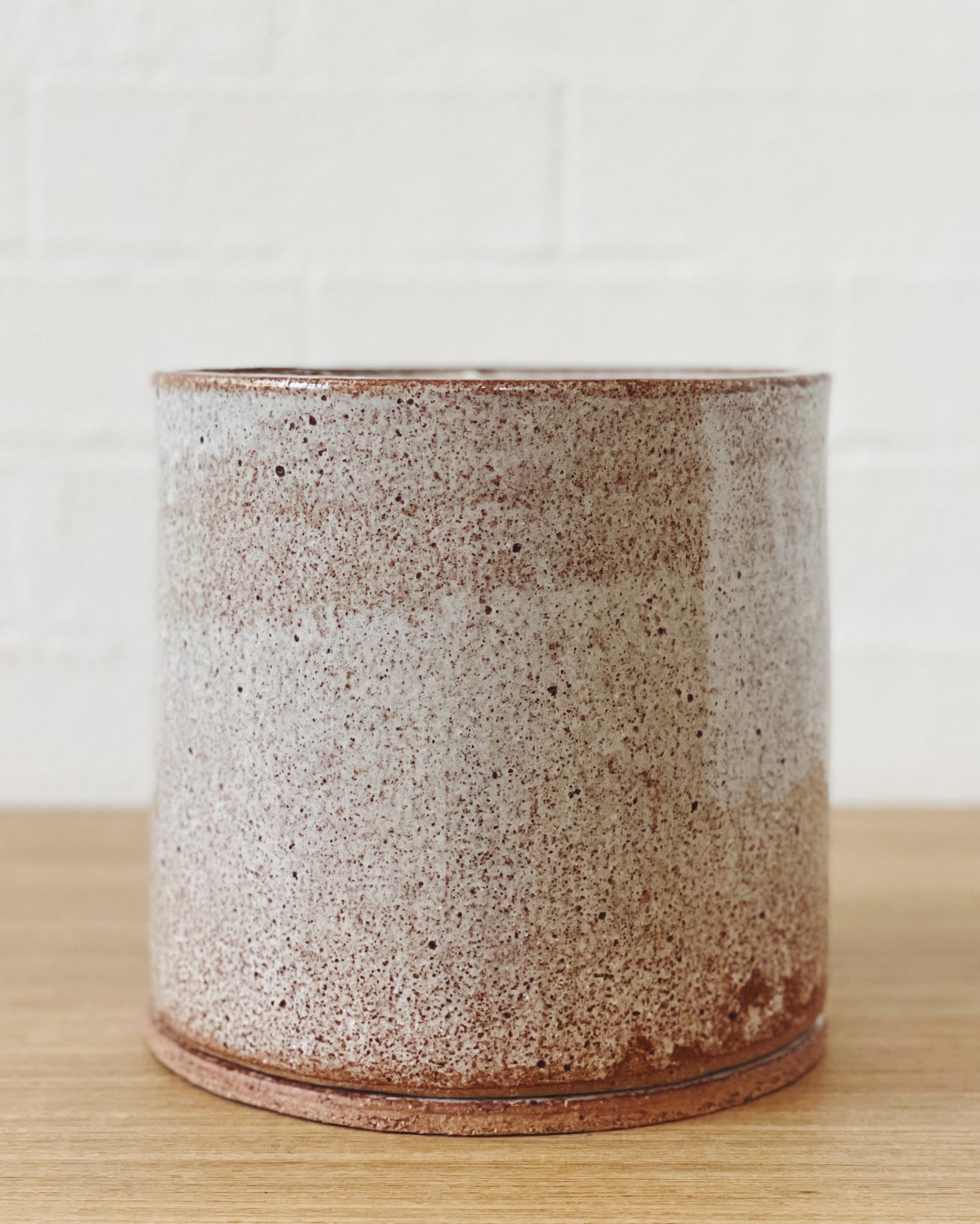 Jenn Johnston Ceramics sweet sandy planterID - with drainage hole and coaster