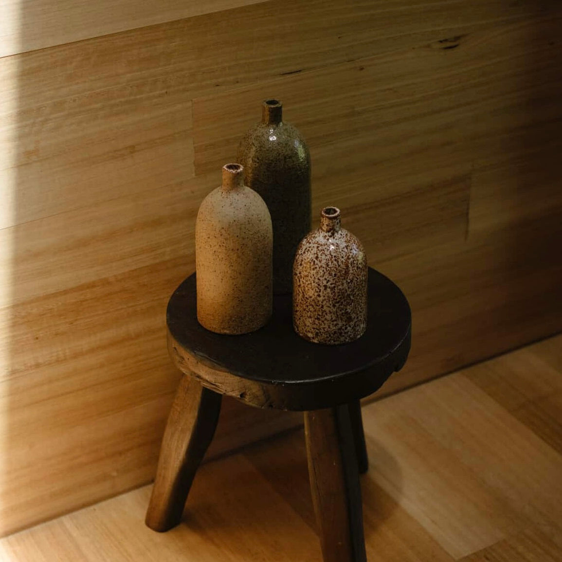 Bottle Vase - Olive Speckle