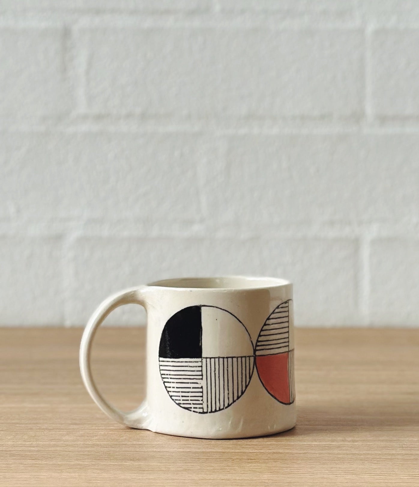 circle work mug (watermelon and black) - regular