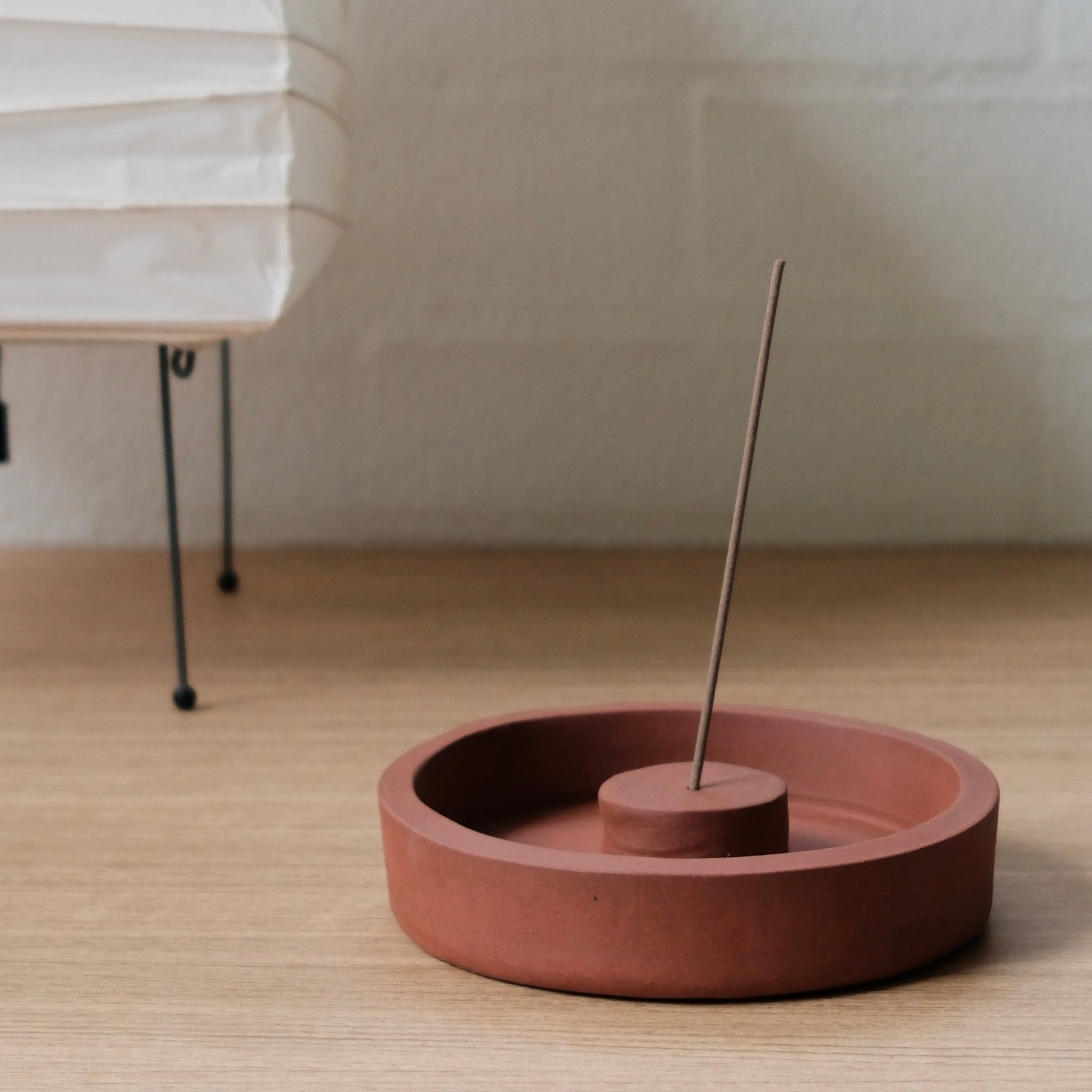 Deep rust incense holder