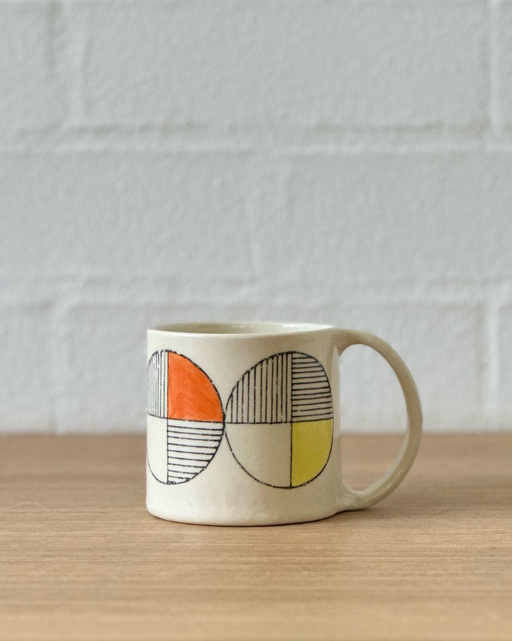 circle work mug (orange, yellow and black) - regular