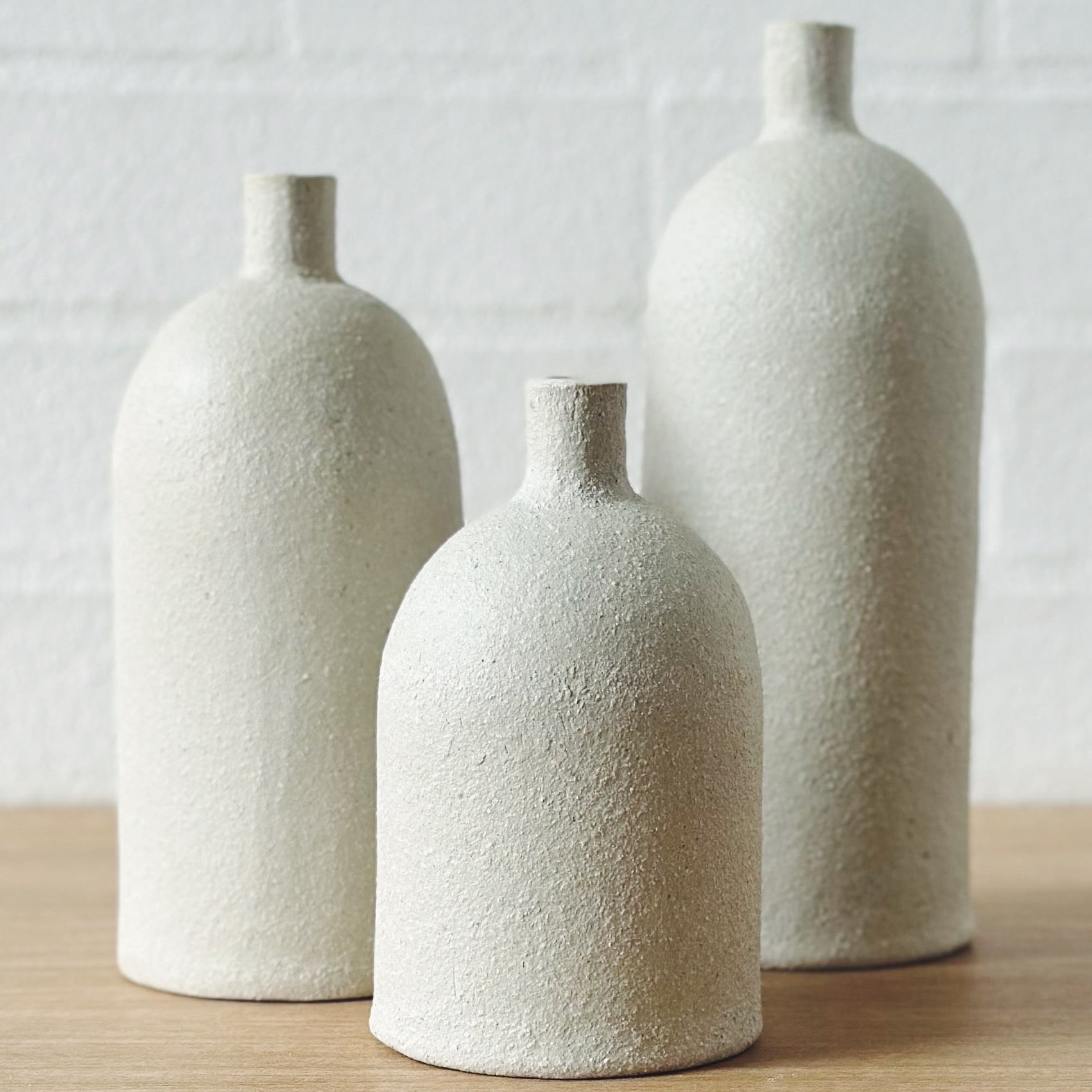 Bottle Vase - Limestone White