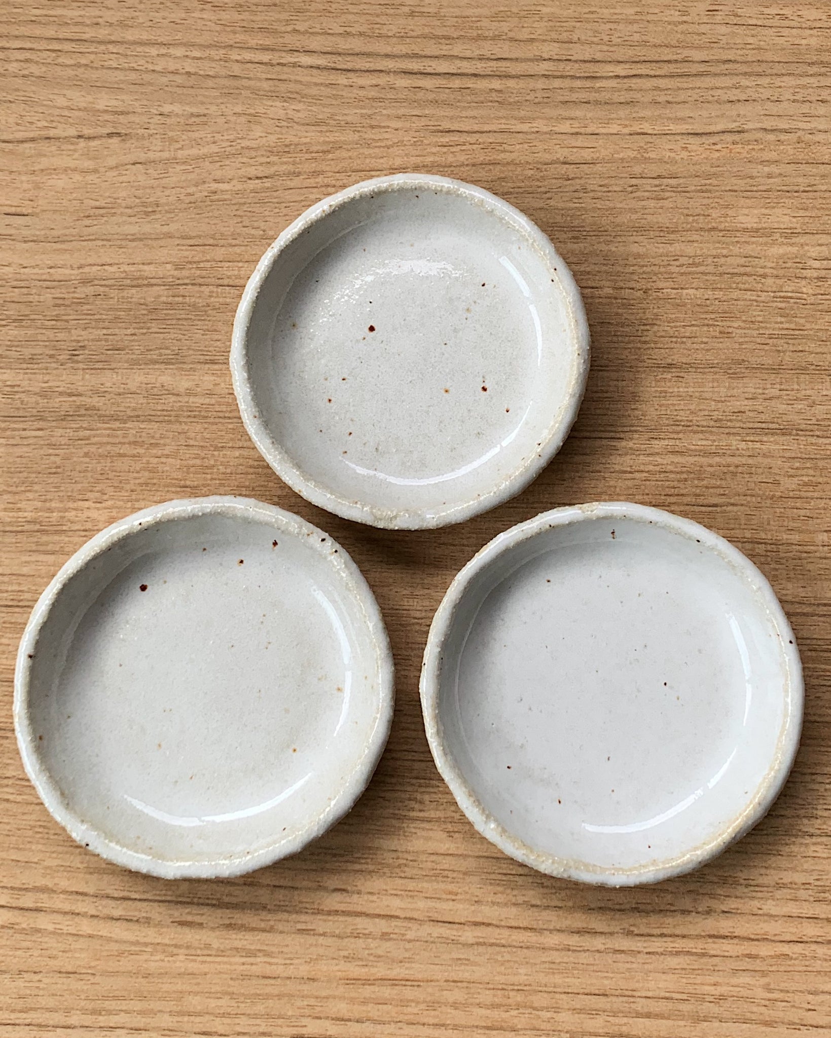 Jenn Johnston Ceramics tiny plates - white