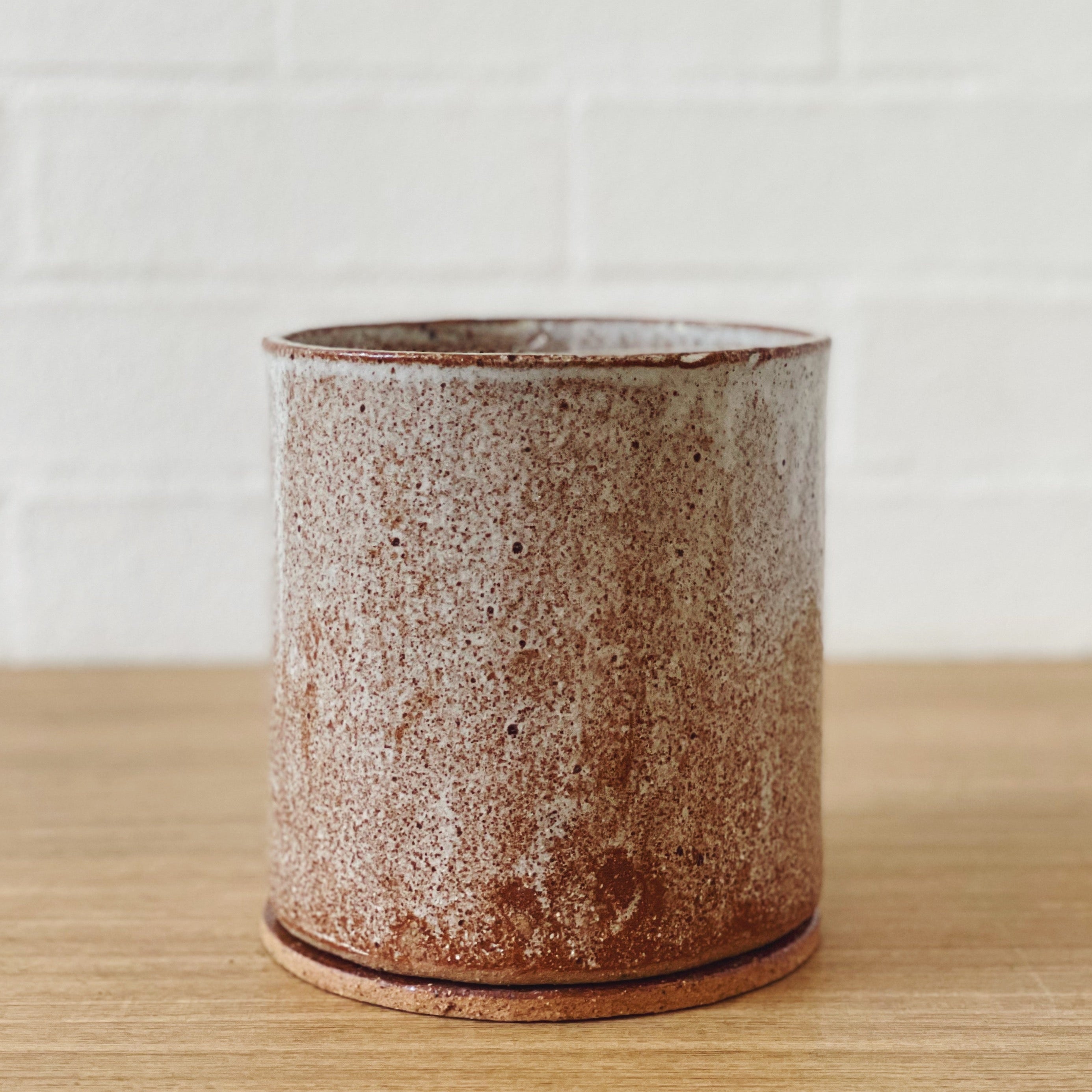 Jenn Johnston Ceramics sweet sandy planterID - with drainage hole and coaster