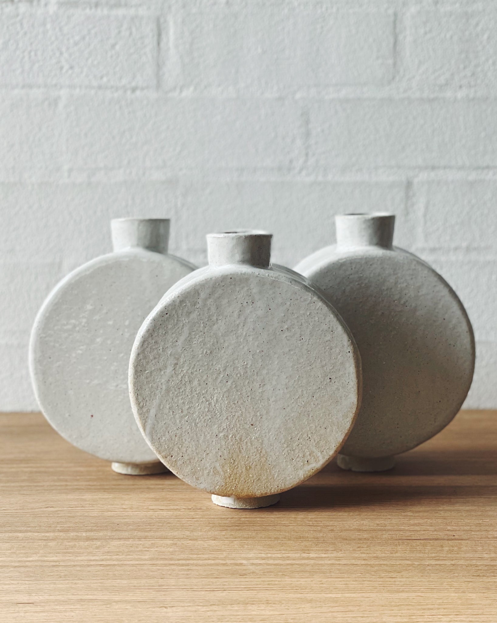 Jenn Johnston Ceramics white flatPACK moon jar - vaseART